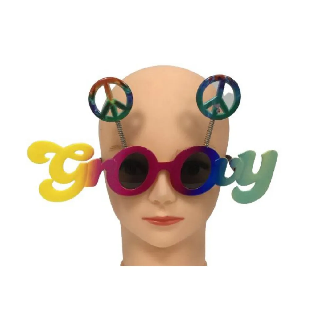 Groovy Sunglasses with Peace Signs (Each)