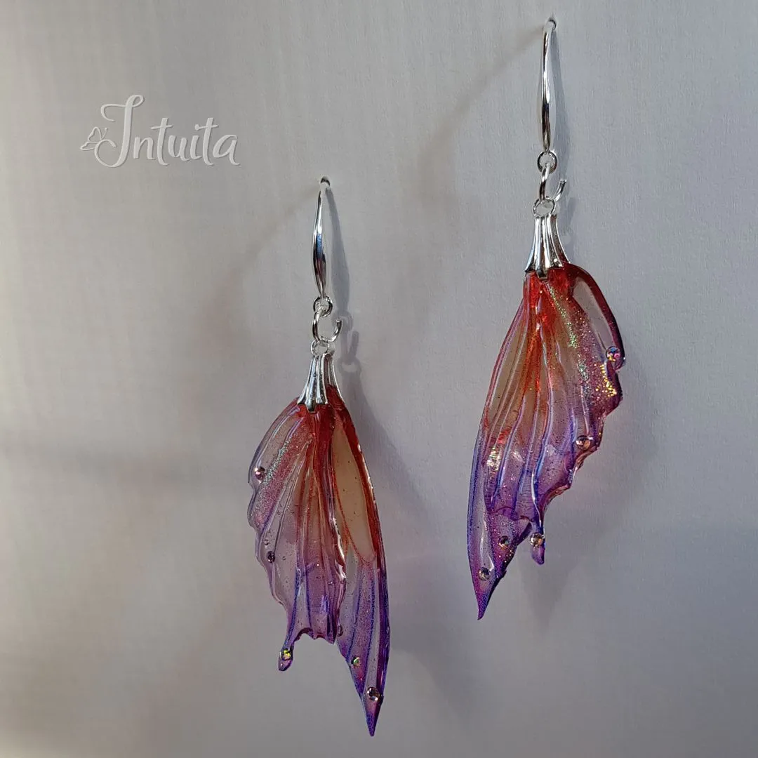 Handmade Dragon Butterfly Wing Earrings
