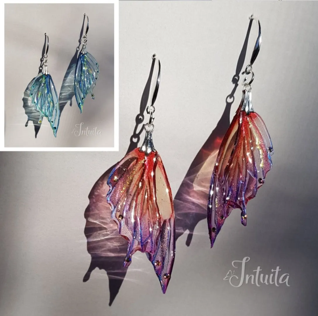 Handmade Dragon Butterfly Wing Earrings