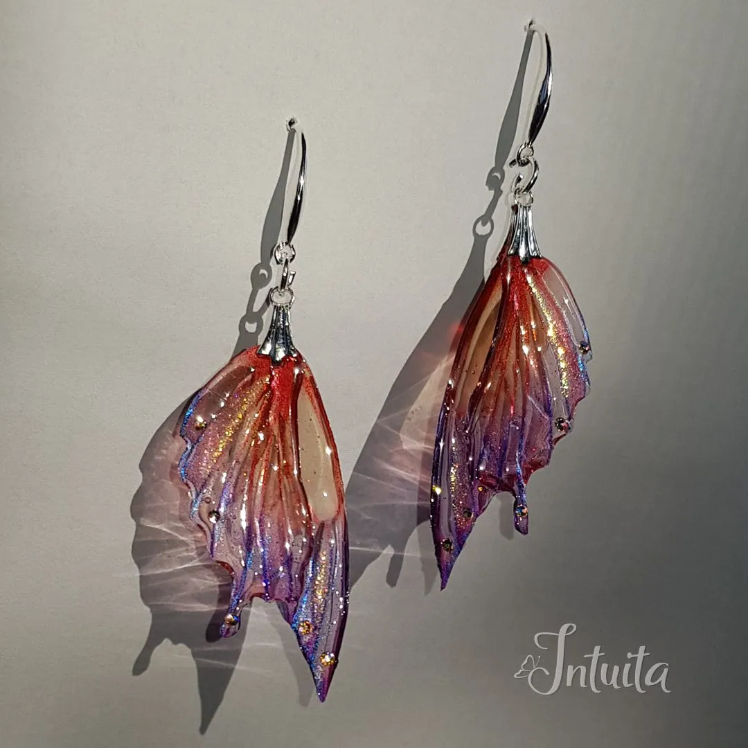 Handmade Dragon Butterfly Wing Earrings