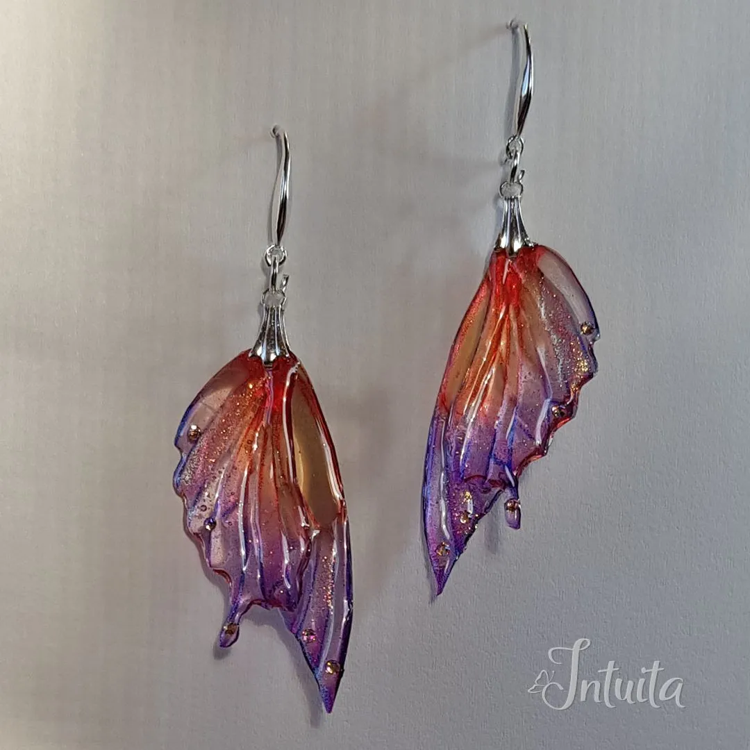 Handmade Dragon Butterfly Wing Earrings
