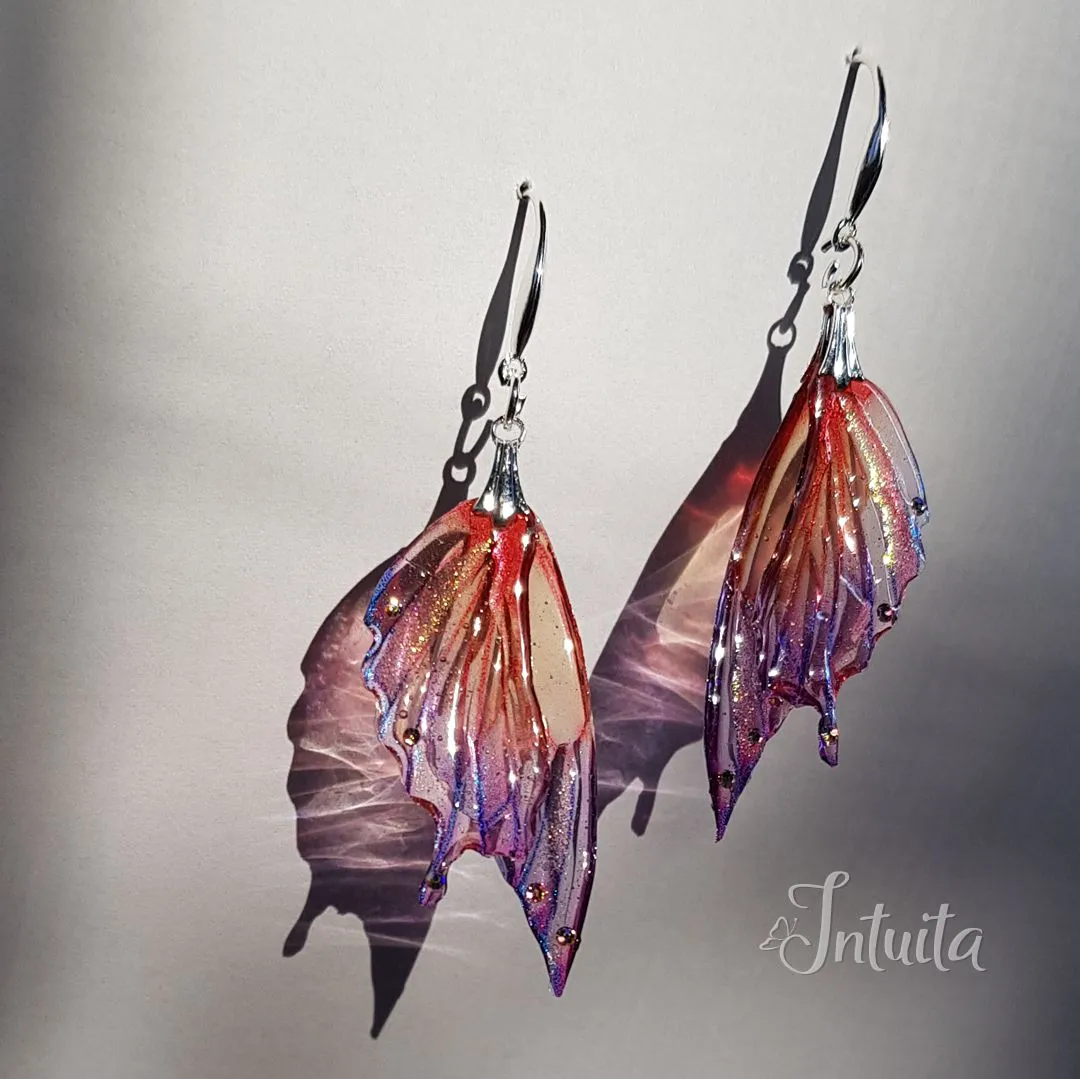 Handmade Dragon Butterfly Wing Earrings