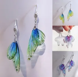 Handmade Petal Shaped Fairy Butterfly Wing Earrings
