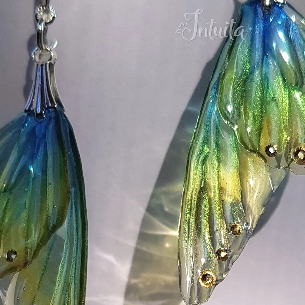 Handmade Petal Shaped Fairy Butterfly Wing Earrings