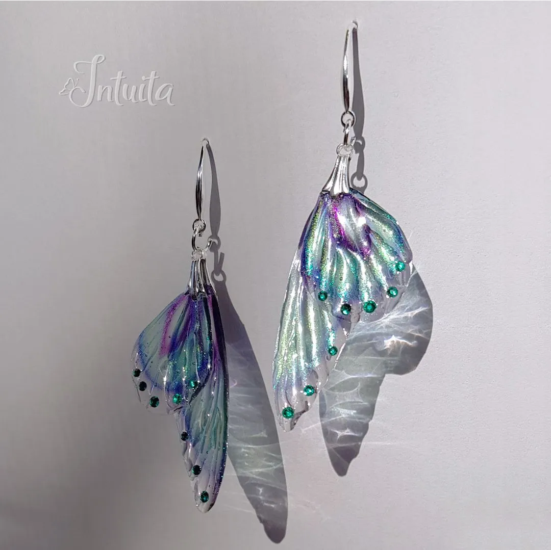 Handmade Petal Shaped Fairy Butterfly Wing Earrings