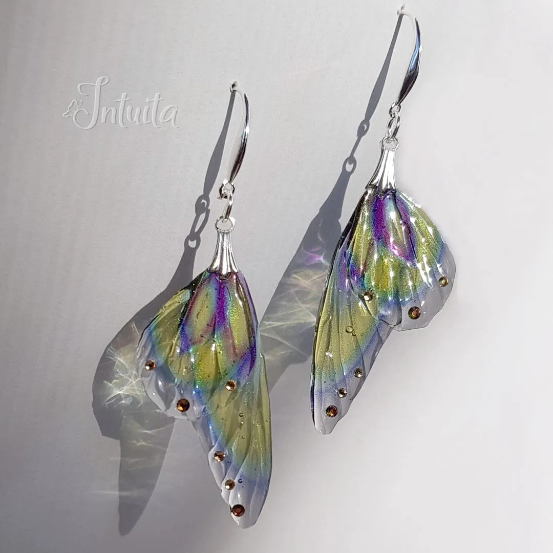 Handmade Petal Shaped Fairy Butterfly Wing Earrings