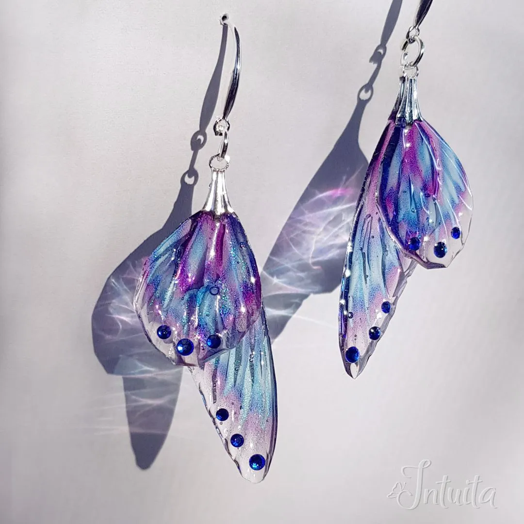 Handmade Petal Shaped Fairy Butterfly Wing Earrings