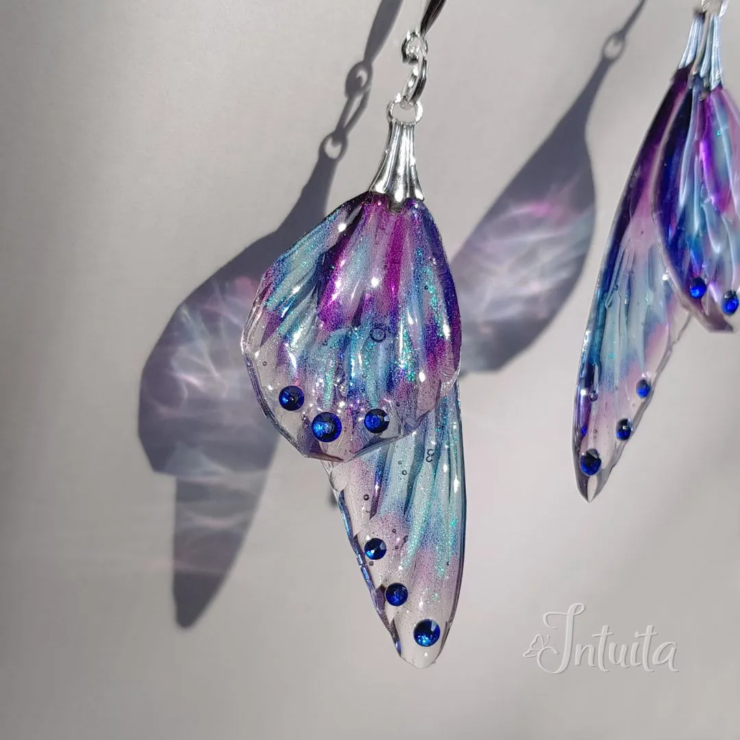 Handmade Petal Shaped Fairy Butterfly Wing Earrings