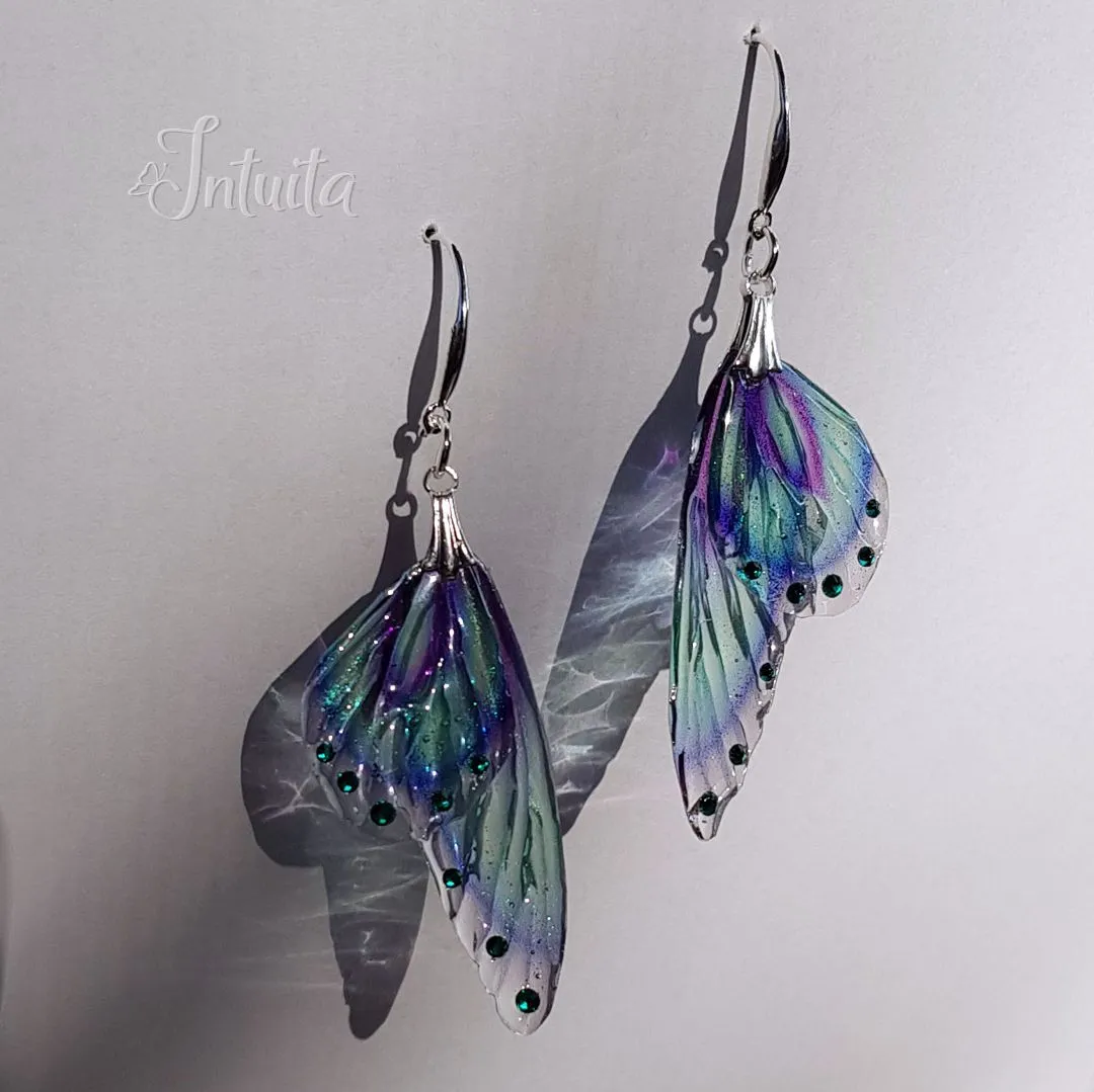 Handmade Petal Shaped Fairy Butterfly Wing Earrings