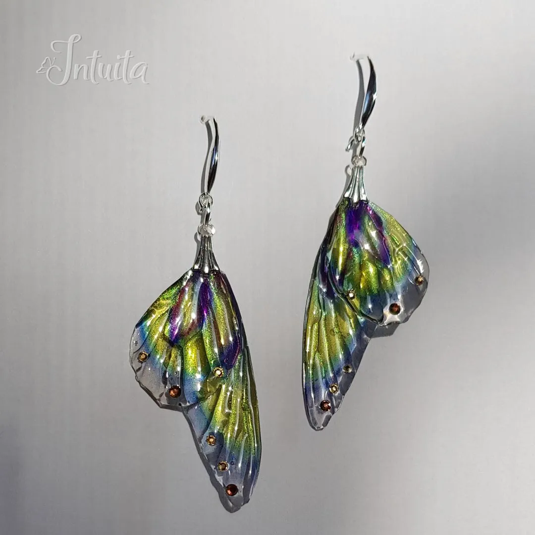 Handmade Petal Shaped Fairy Butterfly Wing Earrings