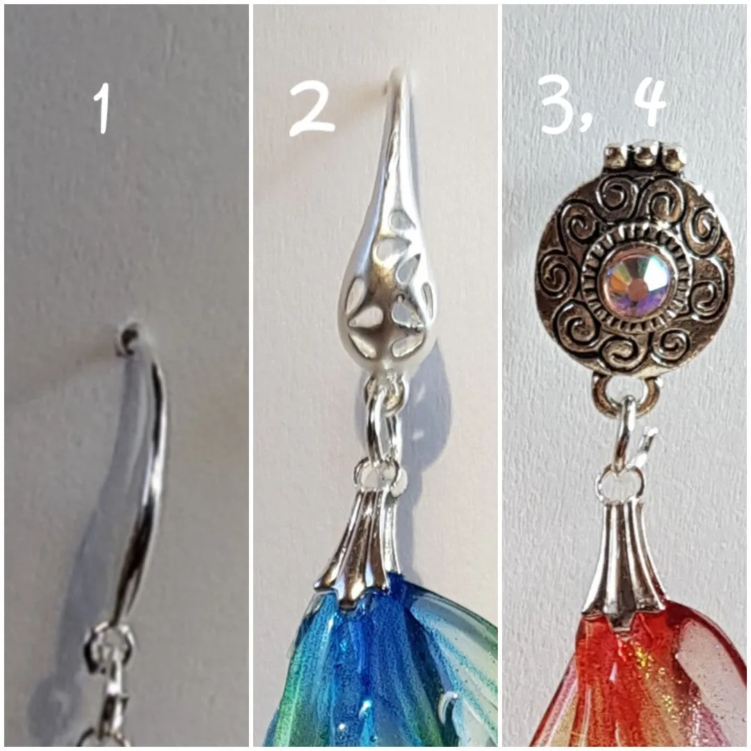 Handmade Rainbow Fairy Butterfly Wing Earrings