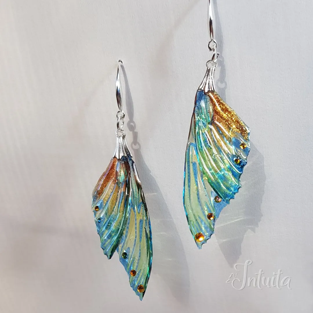 Handmade Windswept Fairy Butterfly Wing Earrings