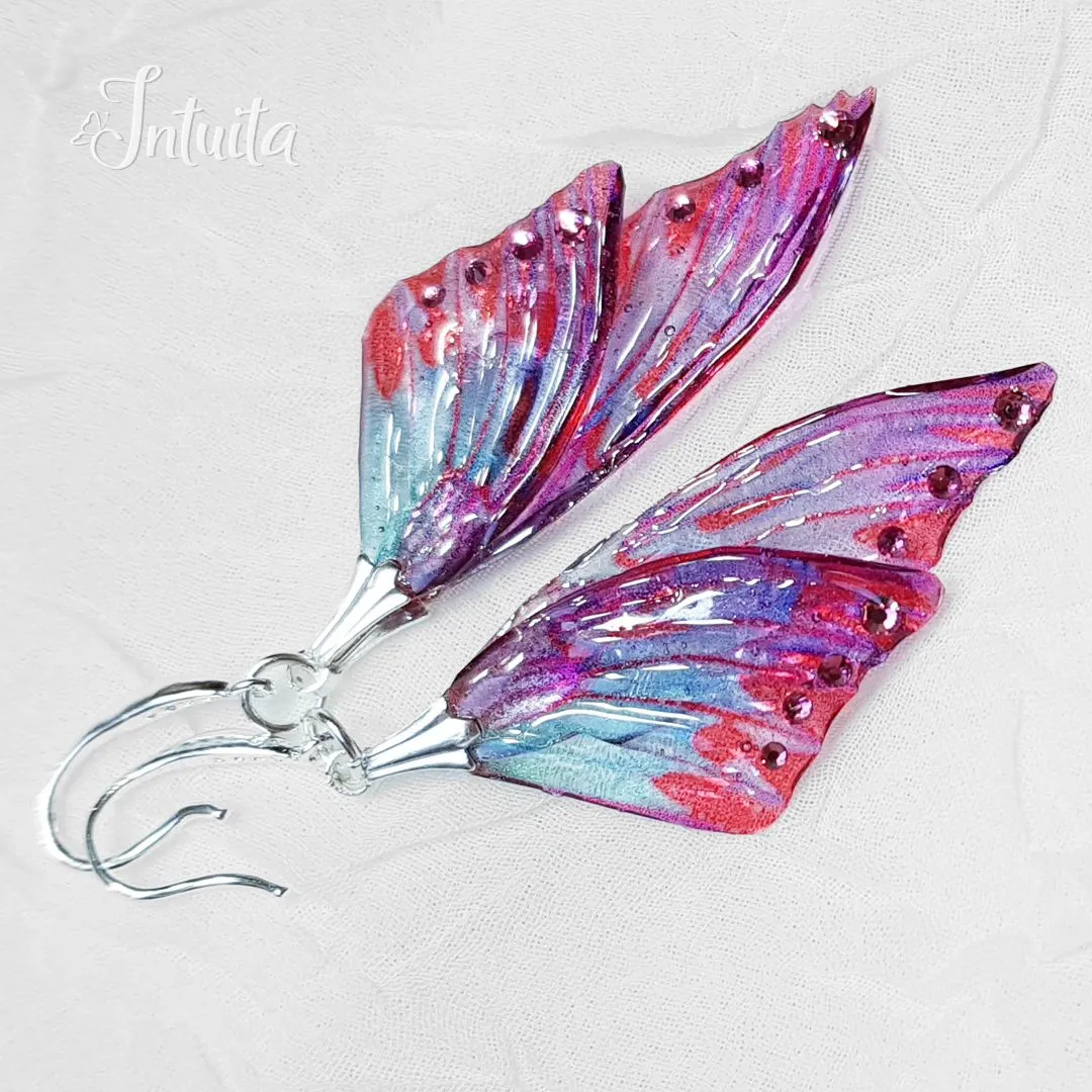 Handmade Windswept Fairy Butterfly Wing Earrings