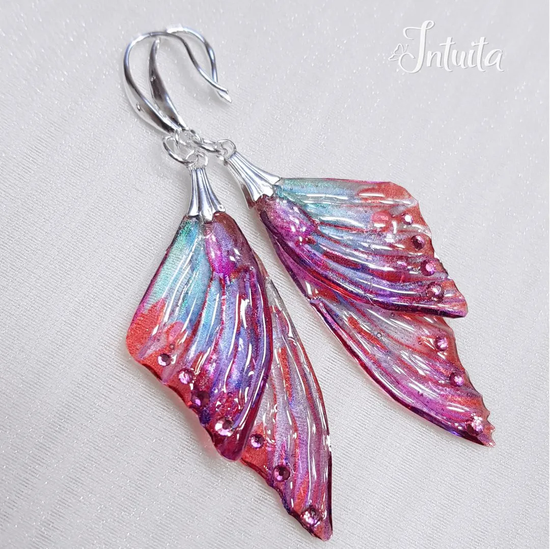 Handmade Windswept Fairy Butterfly Wing Earrings