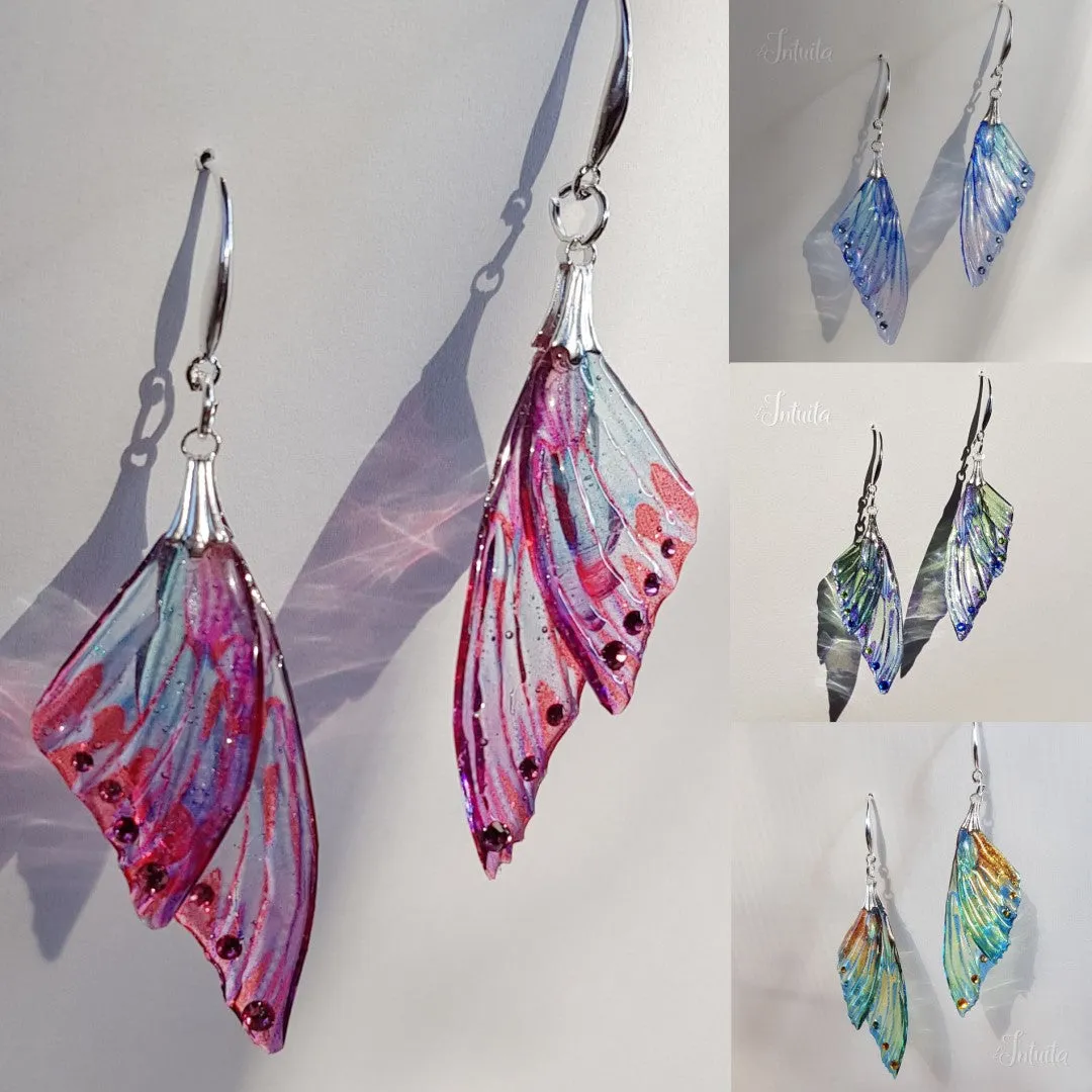 Handmade Windswept Fairy Butterfly Wing Earrings