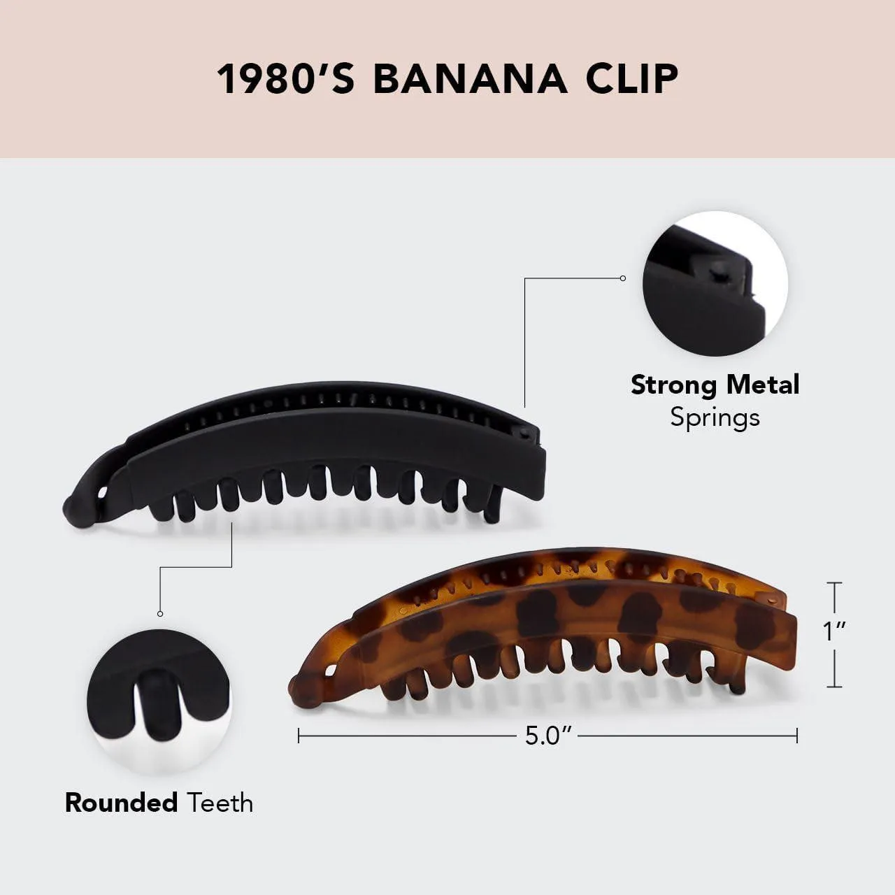 Kitsch Banana Hair Clips For Women Large Banana Clip 大号香蕉发夹 2pc Set