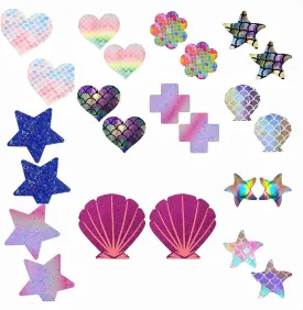 liako Pasties Nipple Covers Stickers Pack for Women & Men - 10/12 Pairs Disposable Sticky Breast Petals for Rave Party
