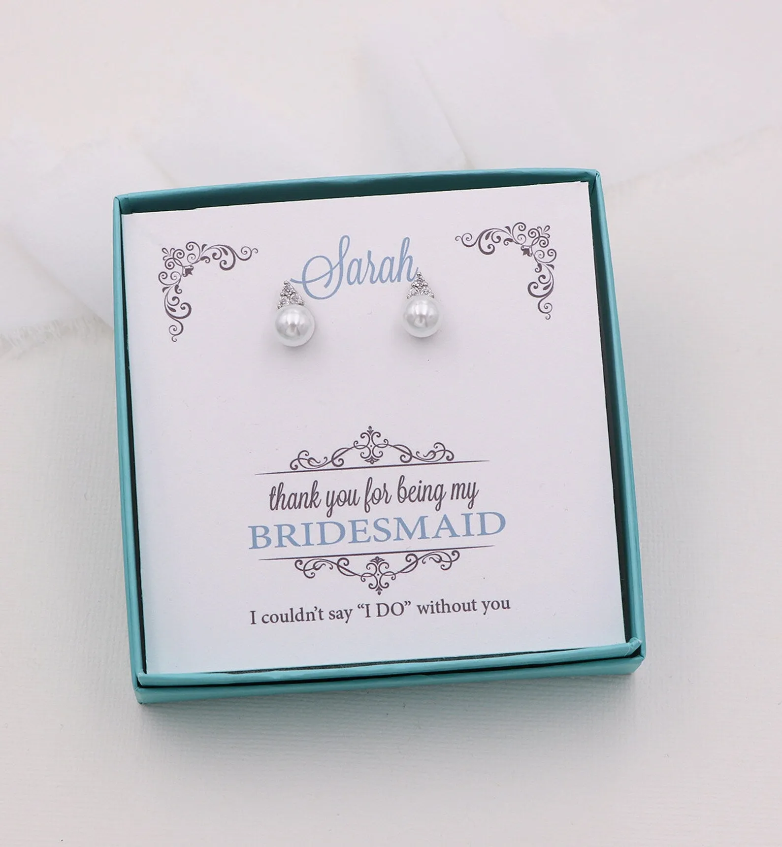 Madelyn Pearl Stud Bridesmaids Earrings
