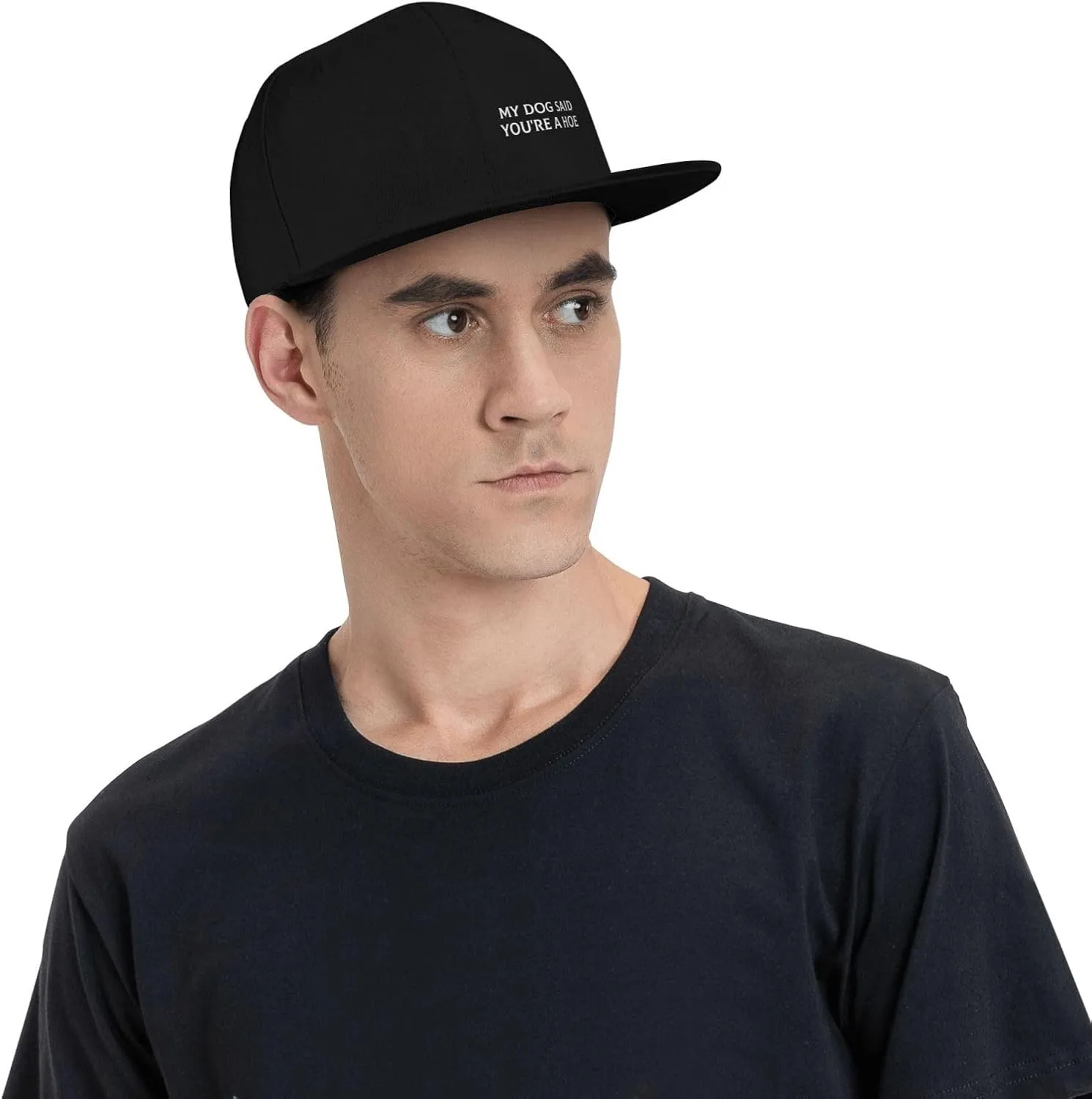 Me Dog Said You're A Hoe Hat Funny Flat Brim Baseball Cap Snapback Trucker Hat for Men Women