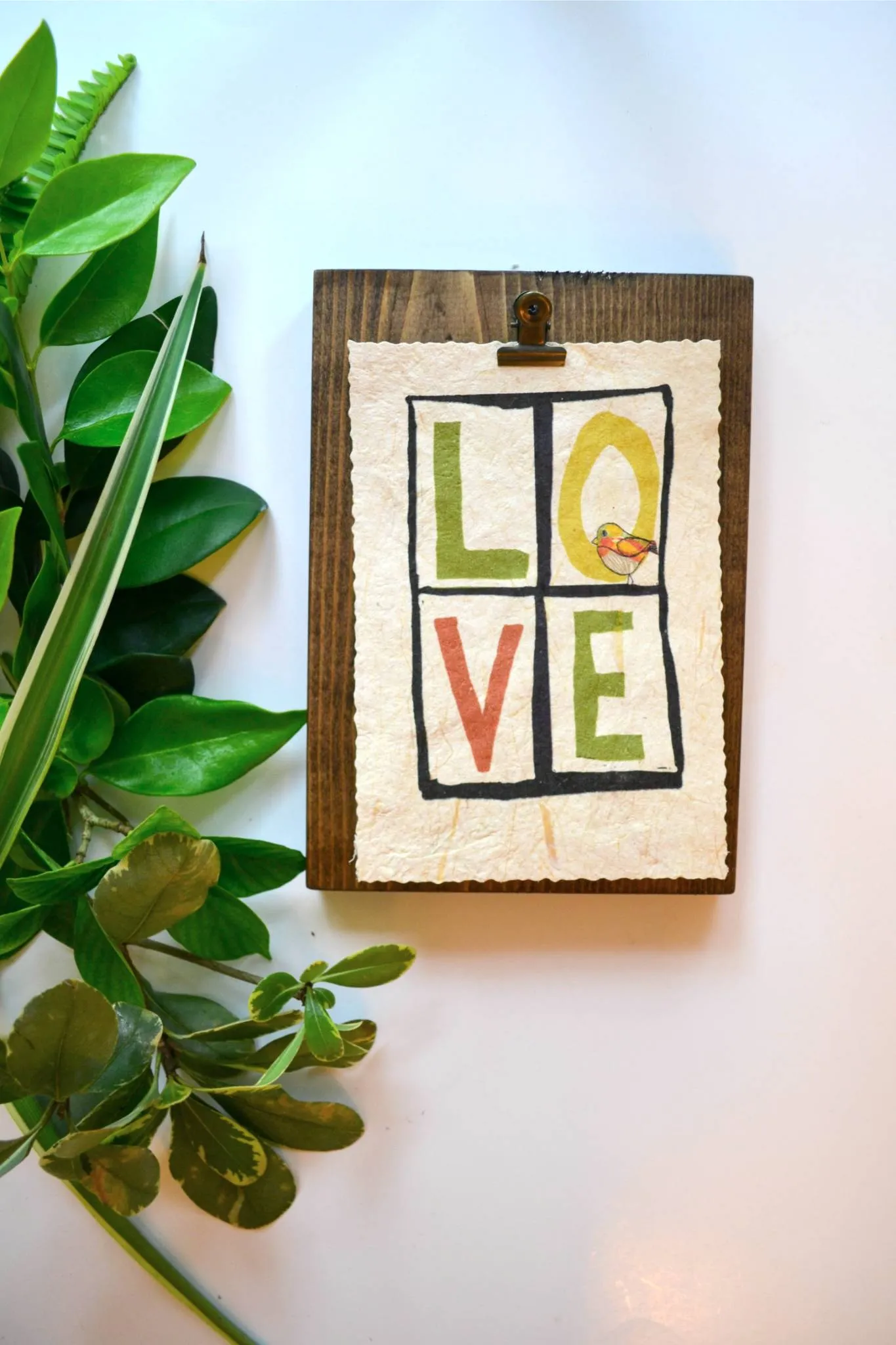 Mix & Match MK Banana Paper Art on Wood Clip Frame