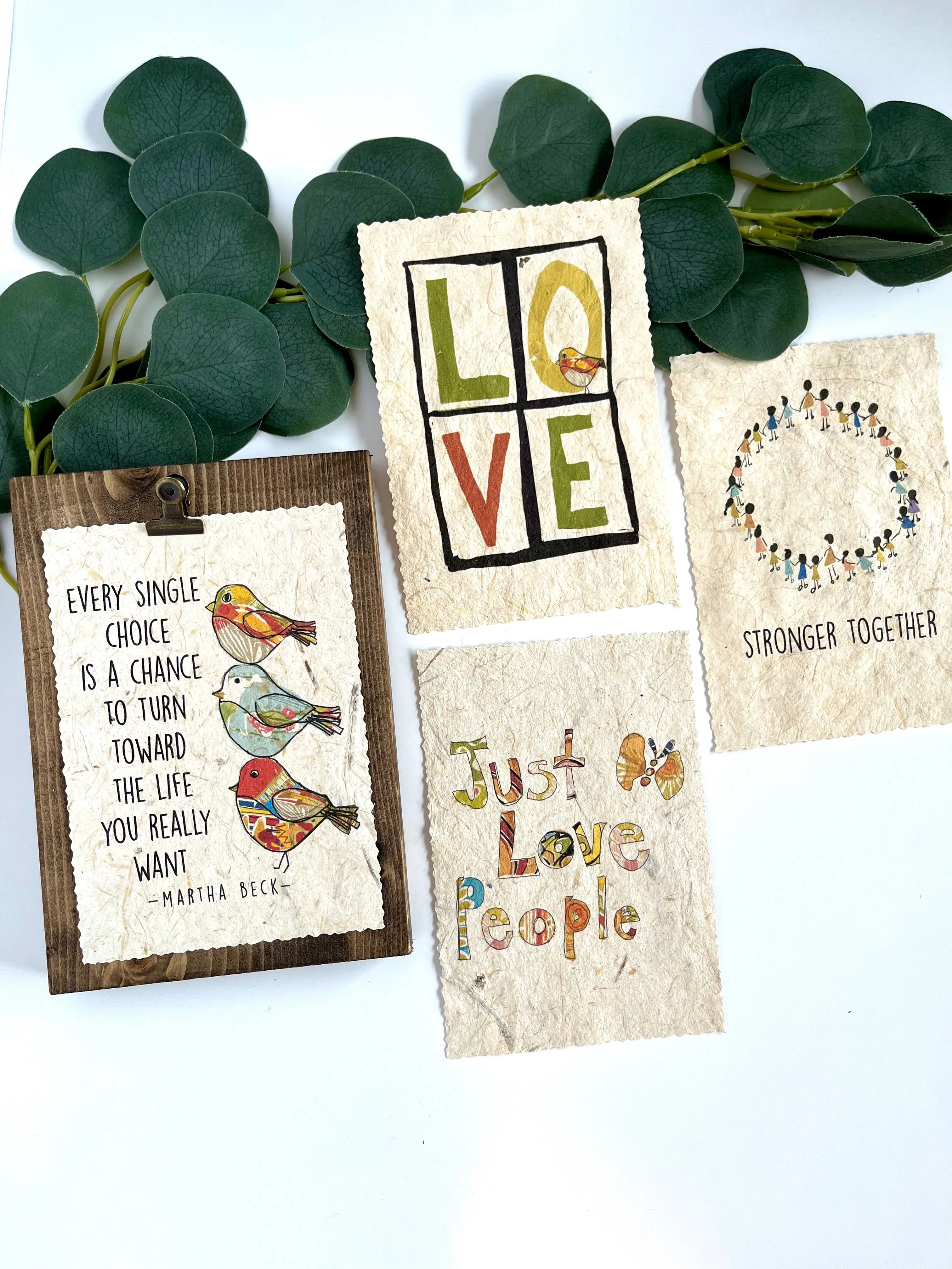 Mix & Match MK Banana Paper Art on Wood Clip Frame