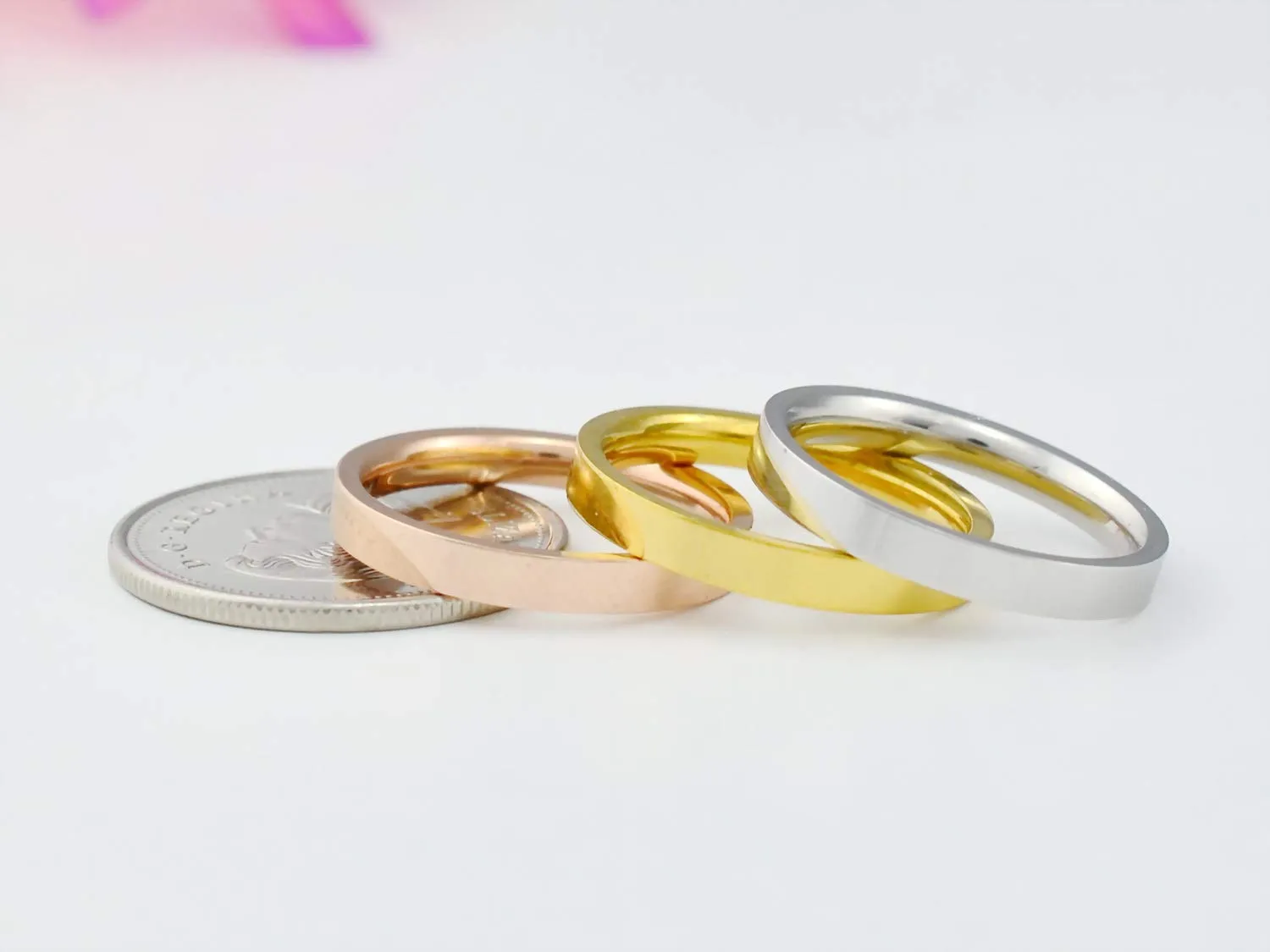 Name Ring - Custom Text Stainless Steel Band Ring, Personalized Gift for Her & Him, Couples Mother Daughter Sisters Friends, Valentines Anniversary Birthday Graduation Christmas Bridesmaids Wedding