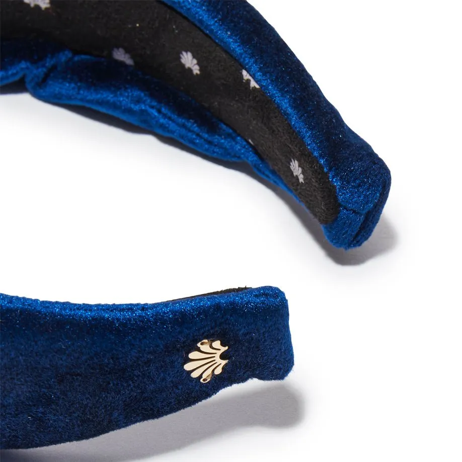 NAVY VELVET KNOTTED HEADBAND