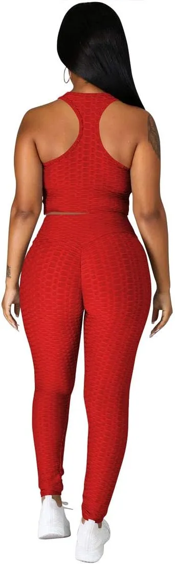 Nimsruc Workout Sets For Women 2 Piece Outfits Sexy Summer Sweatsuits Jogging Suits Casual Bodycon Tracksuits