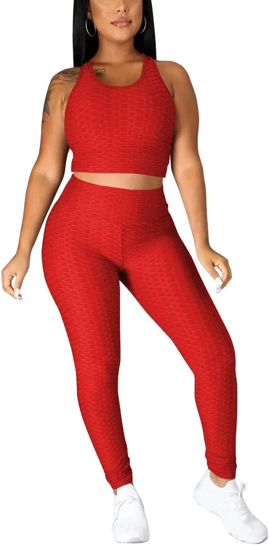 Nimsruc Workout Sets For Women 2 Piece Outfits Sexy Summer Sweatsuits Jogging Suits Casual Bodycon Tracksuits