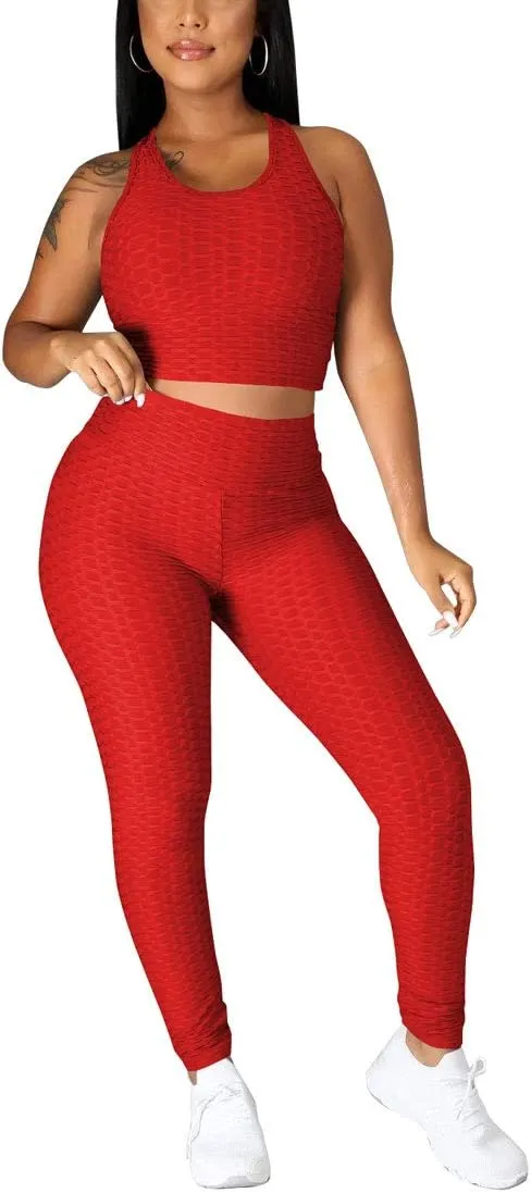 Nimsruc Workout Sets For Women 2 Piece Outfits Sexy Summer Sweatsuits Jogging Suits Casual Bodycon Tracksuits