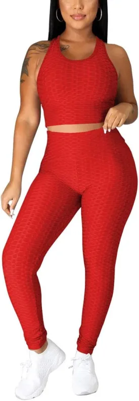 Nimsruc Workout Sets For Women 2 Piece Outfits Sexy Summer Sweatsuits Jogging Suits Casual Bodycon Tracksuits