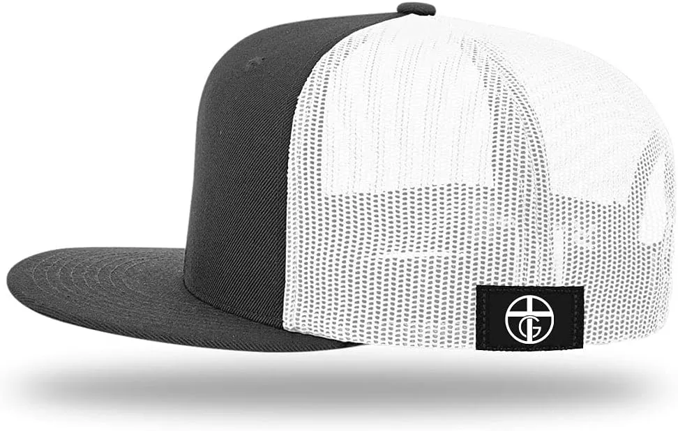Our True God 70X7 Seventy Times Seven Flatbill Christian Trucker Hat - Adjustable Snapback Hat - Mesh Side for Casual Wear