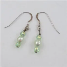 Pale Green Pearl Earrings