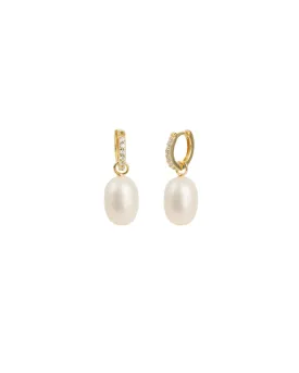 Pearl Drop Pavé Huggies