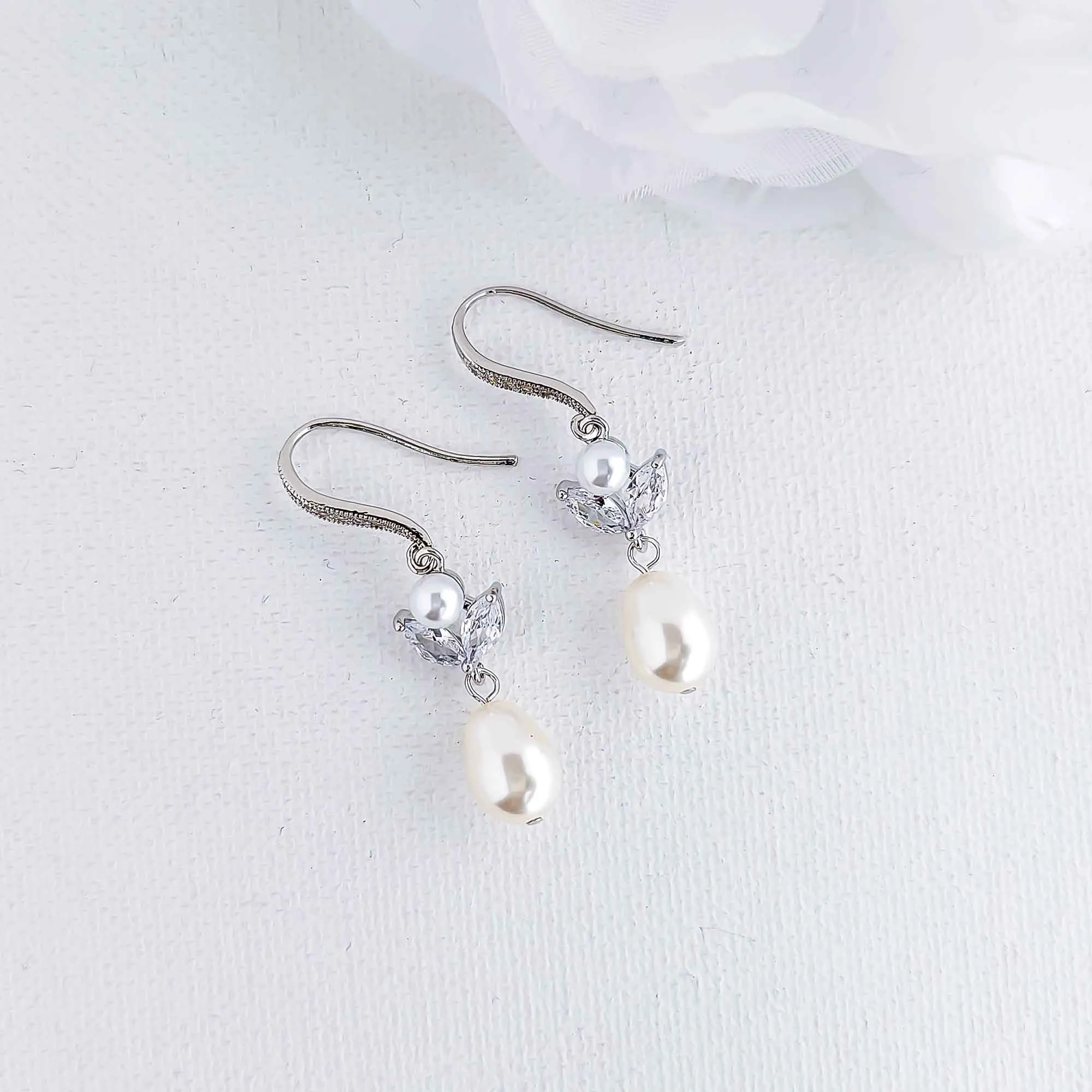 Pearl Hook Earrings-Leila