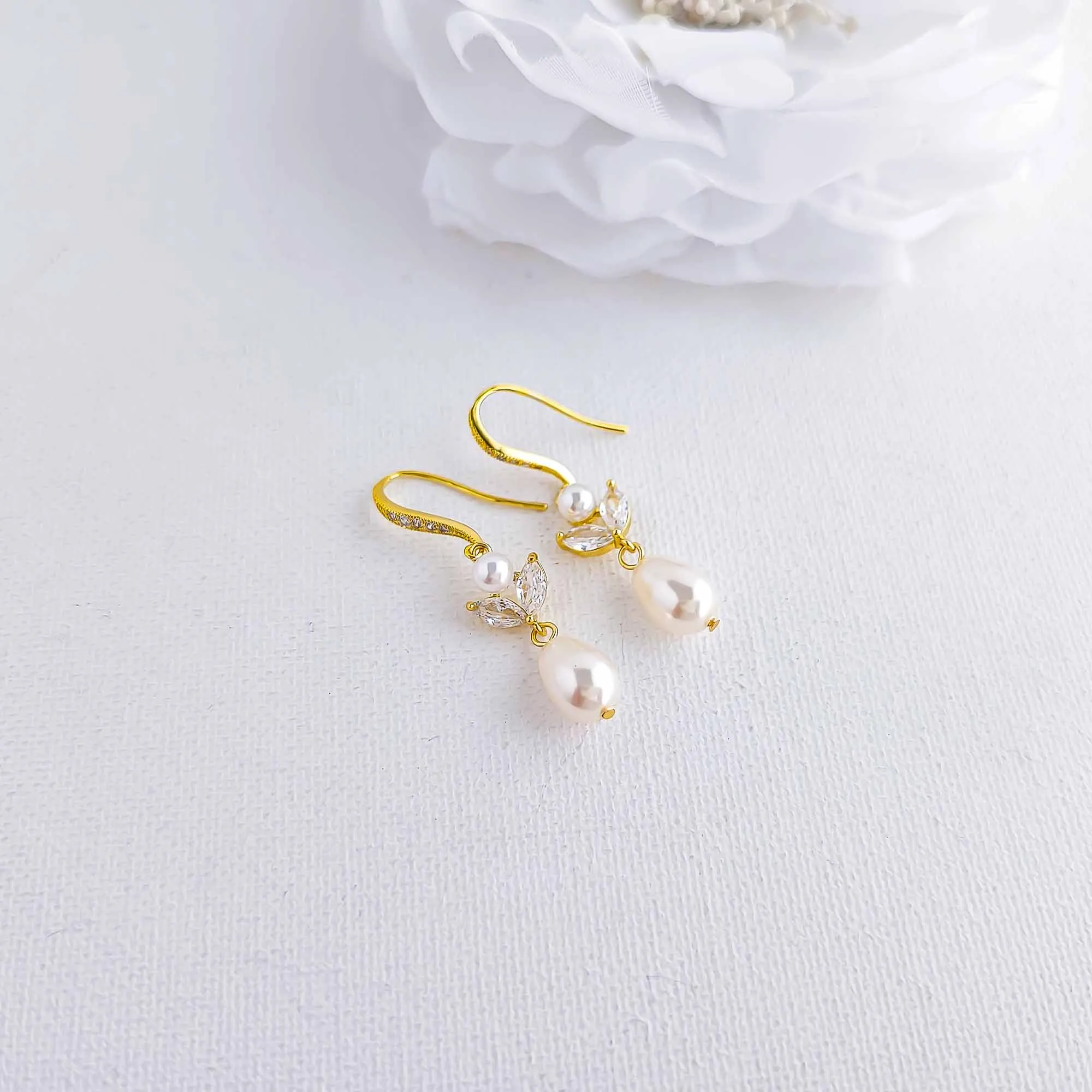 Pearl Hook Earrings-Leila