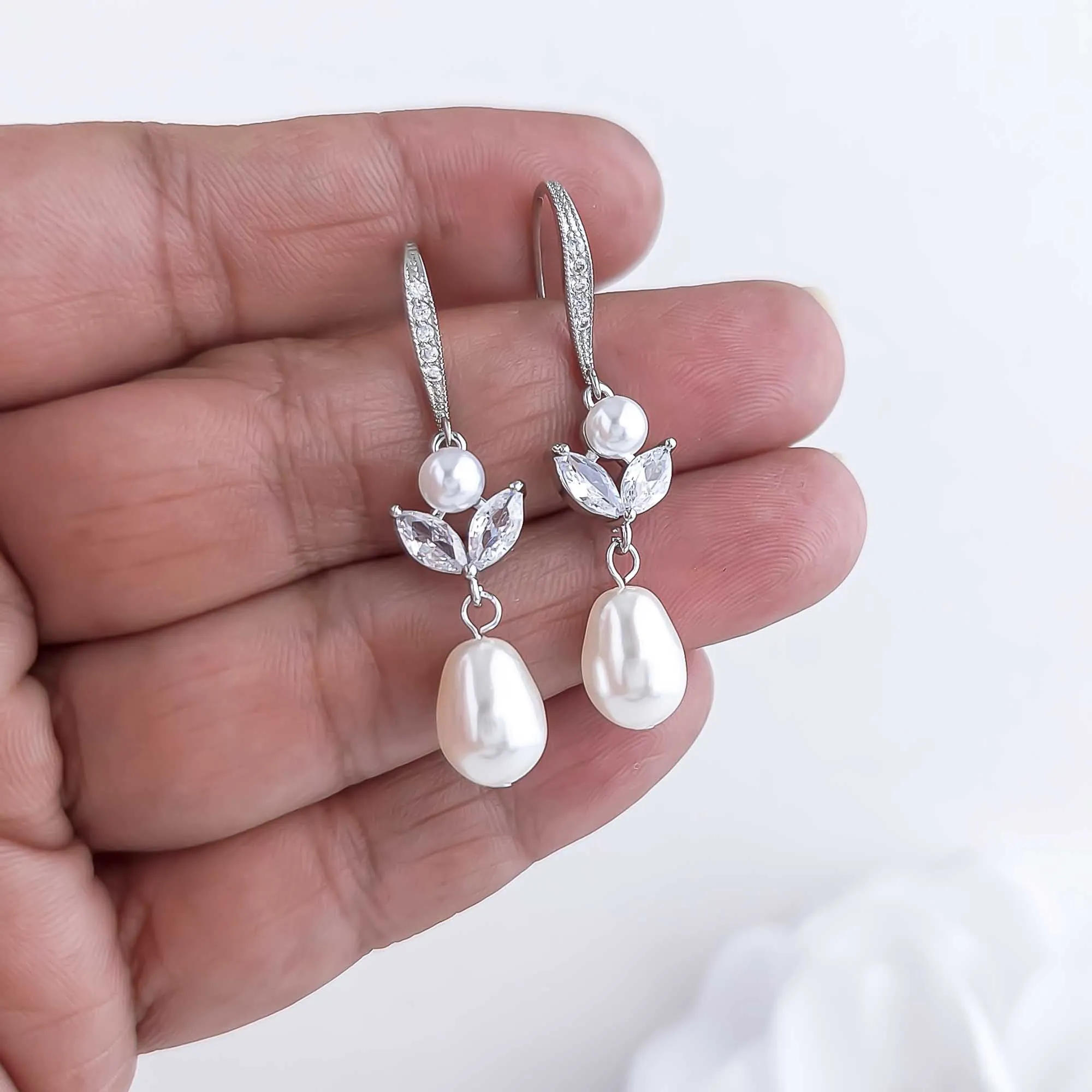 Pearl Hook Earrings-Leila