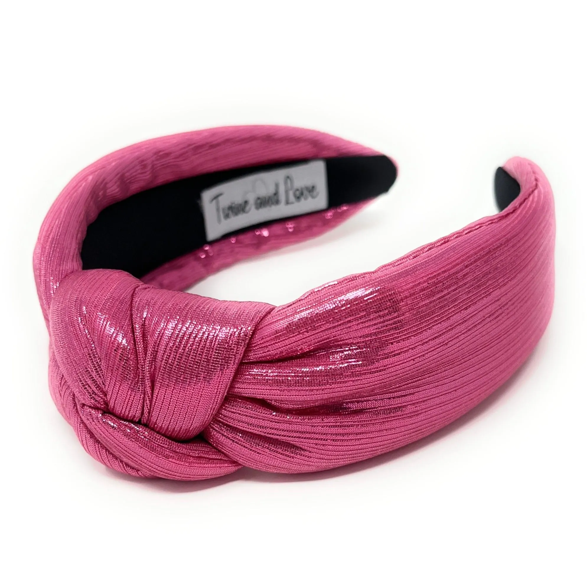 Pink Padded Metallic Knotted Headband