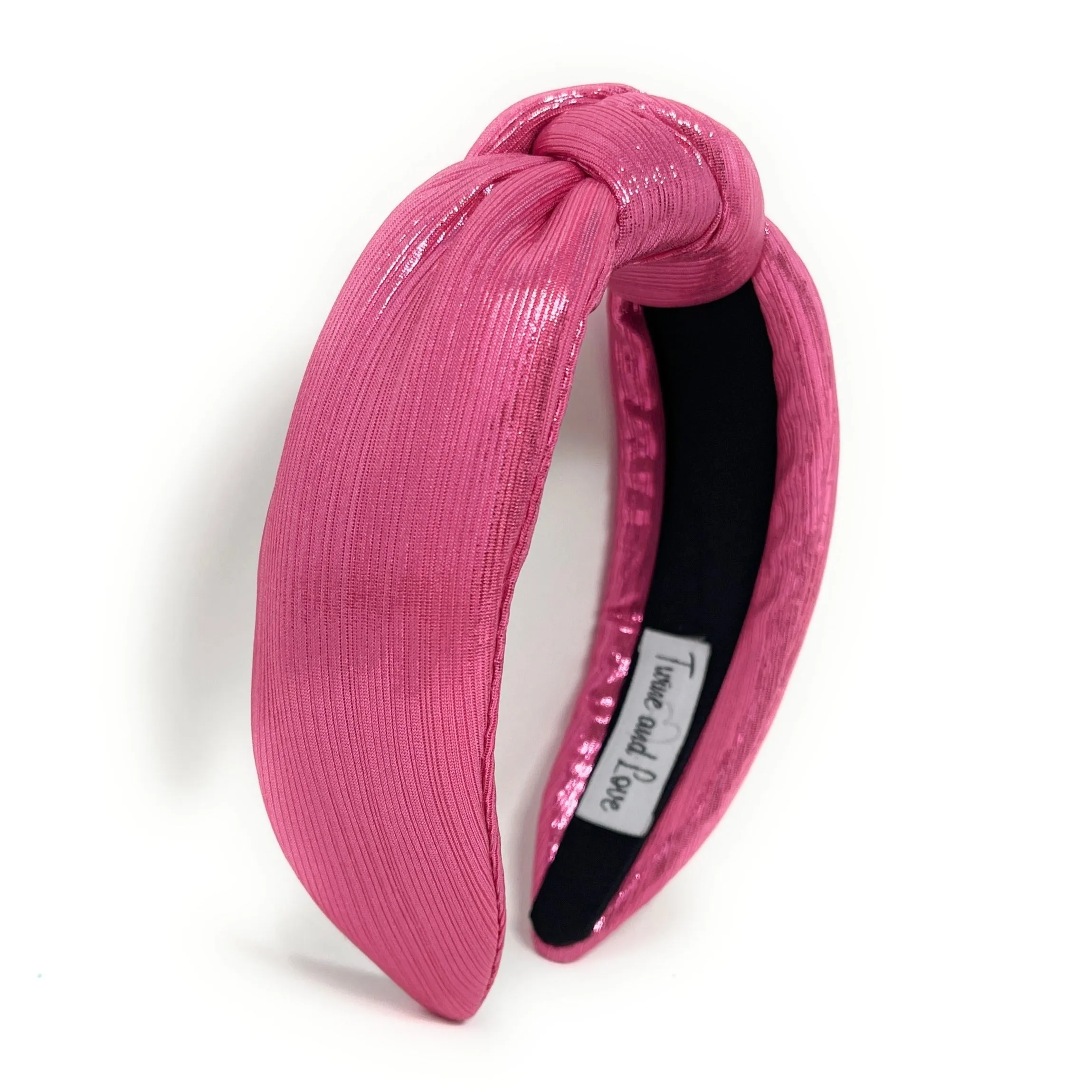 Pink Padded Metallic Knotted Headband