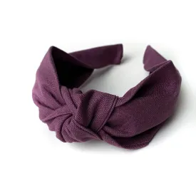 Plum Linen Knotted Headband