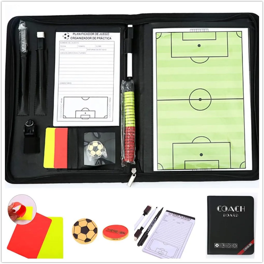 Pure Vie Magnetic Soccer Coaching Tactics Board, Portable Soccer Clipboard for Coaches Soccer Dry Erase Whiteboard Strategy Tactical Blackboard Football Coach Board with Player Markers, Pen and Eraser