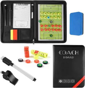 Pure Vie Magnetic Soccer Coaching Tactics Board, Portable Soccer Clipboard for Coaches Soccer Dry Erase Whiteboard Strategy Tactical Blackboard Football Coach Board with Player Markers, Pen and Eraser