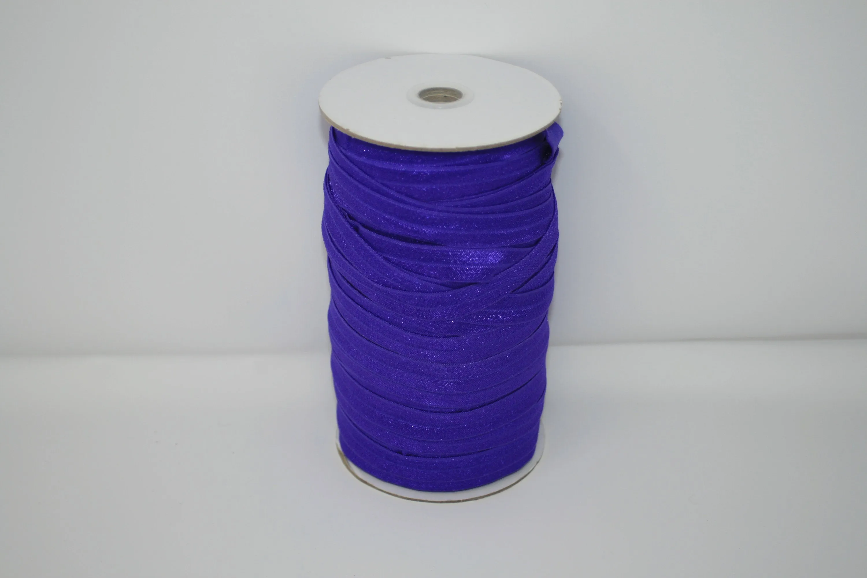 Purple 5/8" Fold Over Elastic 100 Yard Spool, FOE elastic, headband elastic, hair tie elastic, mask elastic, elastic