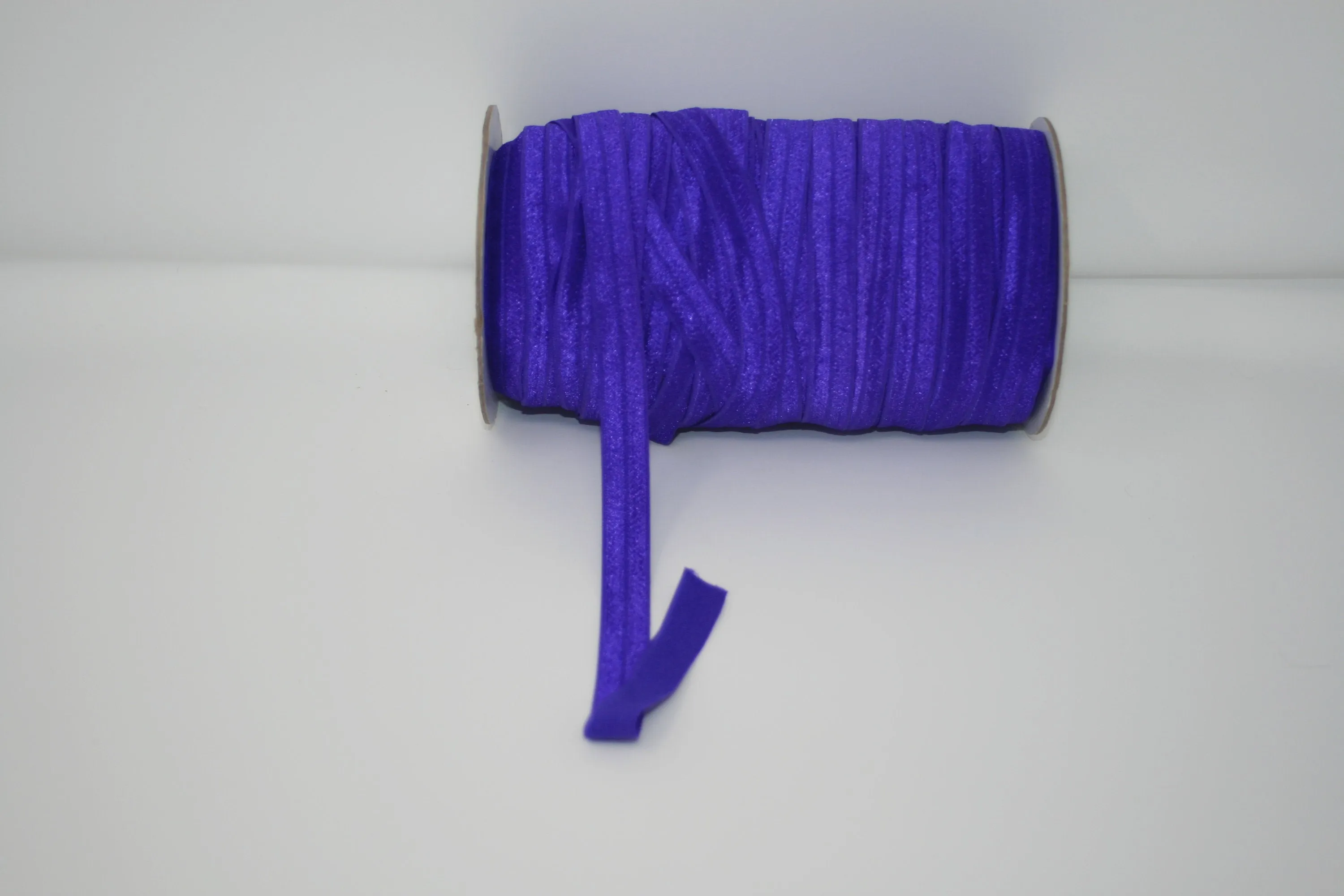 Purple 5/8" Fold Over Elastic 100 Yard Spool, FOE elastic, headband elastic, hair tie elastic, mask elastic, elastic