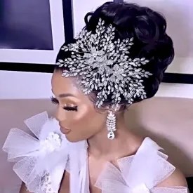 "Gretchen" - Silver Crystal Bridal Headdress