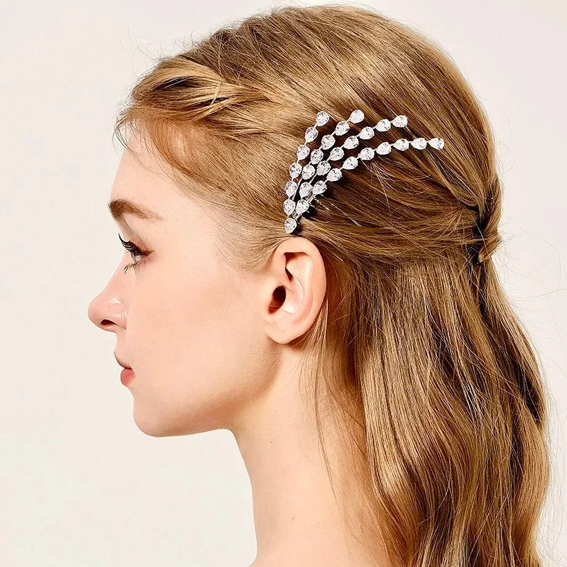 "Solene" - Silver Cubic Zirconia Bridal Hair Comb