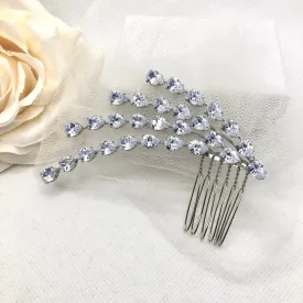 "Solene" - Silver Cubic Zirconia Bridal Hair Comb