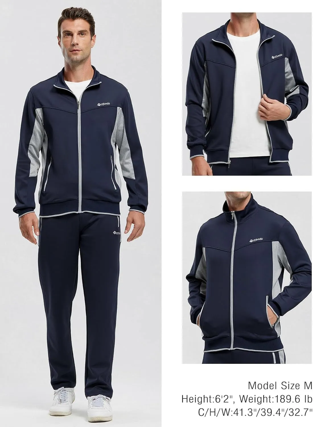 Rdruko Men's Tracksuit Sweatsuits 2 Piece Set Athletic Jogging Gym Activewear Sweat Track Suits Sets