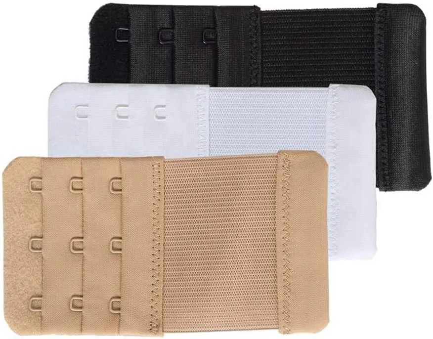 SAMGU Women's Bra Extenders 2 Hook / 3 Hook / 4 Hook / 5 Hook / 6 Hook, Soft Stretchy Back Bra Extension Strap