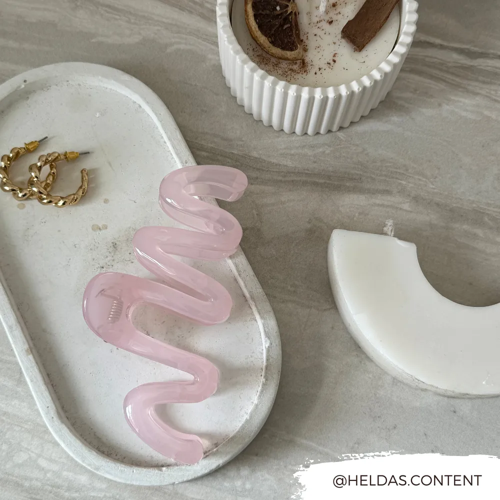 Squiggle Claw Clip - Pink